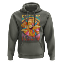 Retro Free Portland Patriotic Hoodie Oregon Freedom Trippy 70s Mushroom Graphic - Wonder Print Shop