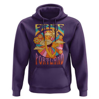 Retro Free Portland Patriotic Hoodie Oregon Freedom Trippy 70s Mushroom Graphic - Wonder Print Shop
