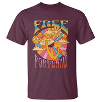 Retro Free Portland Patriotic T Shirt Oregon Freedom Trippy 70s Mushroom Graphic - Wonder Print Shop