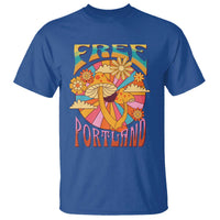 Retro Free Portland Patriotic T Shirt Oregon Freedom Trippy 70s Mushroom Graphic - Wonder Print Shop