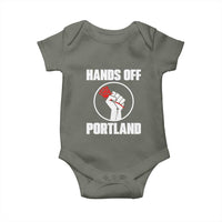 Hands Off Portland Baby Onesie Rose Fist Oregon Freedom Fighter - Wonder Print Shop