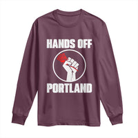 Hands Off Portland Long Sleeve Shirt Rose Fist Oregon Freedom Fighter - Wonder Print Shop