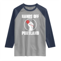 Hands Off Portland Raglan Shirt Rose Fist Oregon Freedom Fighter - Wonder Print Shop