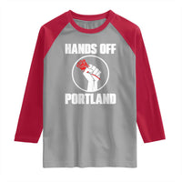 Hands Off Portland Raglan Shirt Rose Fist Oregon Freedom Fighter - Wonder Print Shop