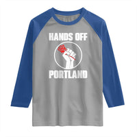 Hands Off Portland Raglan Shirt Rose Fist Oregon Freedom Fighter - Wonder Print Shop