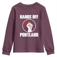 Hands Off Portland Youth Sweatshirt Rose Fist Oregon Freedom Fighter - Wonder Print Shop