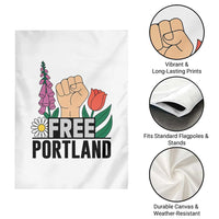 Free Portland Raised Fist Garden Flag Patriotic Oregon Freedom Floral Justice - Wonder Print Shop