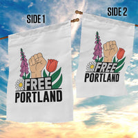 Free Portland Raised Fist Garden Flag Patriotic Oregon Freedom Floral Justice - Wonder Print Shop