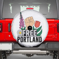 Free Portland Raised Fist Spare Tire Cover Patriotic Oregon Freedom Floral Justice - Wonder Print Shop