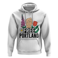 Free Portland Raised Fist Hoodie Patriotic Oregon Freedom Floral Justice - Wonder Print Shop