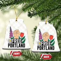 Free Portland Raised Fist Ceramic Ornament Patriotic Oregon Freedom Floral Justice - Wonder Print Shop