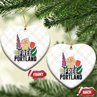 Free Portland Raised Fist Ceramic Ornament Patriotic Oregon Freedom Floral Justice - Wonder Print Shop