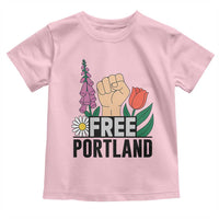 Free Portland Raised Fist Toddler T Shirt Patriotic Oregon Freedom Floral Justice - Wonder Print Shop