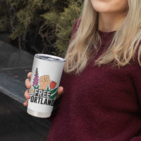 Free Portland Raised Fist Tumbler Cup Patriotic Oregon Freedom Floral Justice - Wonder Print Shop