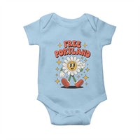 Retro Daisy Free Portland Baby Onesie Oregon Freedom Fighter Flower Groovy Graphic - Wonder Print Shop