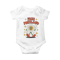 Retro Daisy Free Portland Baby Onesie Oregon Freedom Fighter Flower Groovy Graphic - Wonder Print Shop