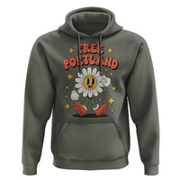 Retro Daisy Free Portland Hoodie Oregon Freedom Fighter Flower Groovy Graphic - Wonder Print Shop
