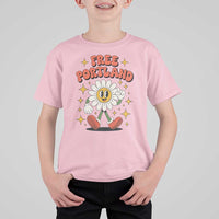 Retro Daisy Free Portland T Shirt For Kid Oregon Freedom Fighter Flower Groovy Graphic - Wonder Print Shop