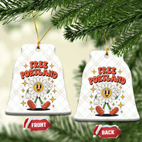 Retro Daisy Free Portland Ceramic Ornament Oregon Freedom Fighter Flower Groovy Graphic - Wonder Print Shop