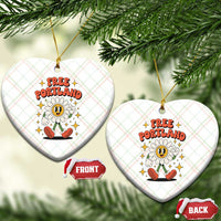 Retro Daisy Free Portland Ceramic Ornament Oregon Freedom Fighter Flower Groovy Graphic - Wonder Print Shop