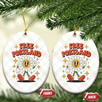 Retro Daisy Free Portland Ceramic Ornament Oregon Freedom Fighter Flower Groovy Graphic - Wonder Print Shop