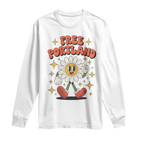 Retro Daisy Free Portland Long Sleeve Shirt Oregon Freedom Fighter Flower Groovy Graphic - Wonder Print Shop