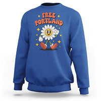 Retro Daisy Free Portland Sweatshirt Oregon Freedom Fighter Flower Groovy Graphic - Wonder Print Shop