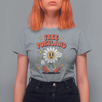 Retro Daisy Free Portland T Shirt For Women Oregon Freedom Fighter Flower Groovy Graphic - Wonder Print Shop