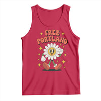 Retro Daisy Free Portland Tank Top Oregon Freedom Fighter Flower Groovy Graphic - Wonder Print Shop