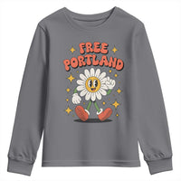 Retro Daisy Free Portland Youth Sweatshirt Oregon Freedom Fighter Flower Groovy Graphic - Wonder Print Shop