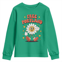 Retro Daisy Free Portland Youth Sweatshirt Oregon Freedom Fighter Flower Groovy Graphic - Wonder Print Shop
