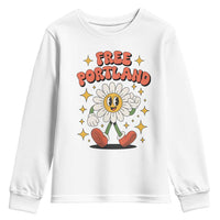 Retro Daisy Free Portland Youth Sweatshirt Oregon Freedom Fighter Flower Groovy Graphic - Wonder Print Shop