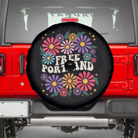 Retro Groovy Free Portland Spare Tire Cover Oregon Freedom Fighter Peaceful Hippie 70s Style - Wonder Print Shop