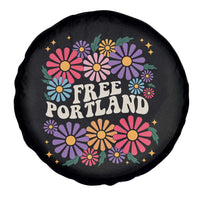 Retro Groovy Free Portland Spare Tire Cover Oregon Freedom Fighter Peaceful Hippie 70s Style - Wonder Print Shop
