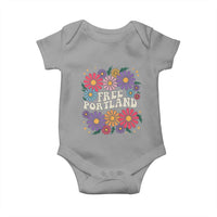 Retro Groovy Free Portland Baby Onesie Oregon Freedom Fighter Peaceful Hippie 70s Style - Wonder Print Shop