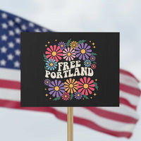 Retro Groovy Free Portland Protest Sign Oregon Freedom Fighter Peaceful Hippie 70s Style - Wonder Print Shop
