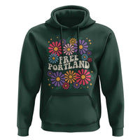 Retro Groovy Free Portland Hoodie Oregon Freedom Fighter Peaceful Hippie 70s Style - Wonder Print Shop
