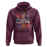 Retro Groovy Free Portland Hoodie Oregon Freedom Fighter Peaceful Hippie 70s Style - Wonder Print Shop