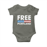 Free Portland Patriotic Baby Onesie Bold Political Statement American Flag - Wonder Print Shop