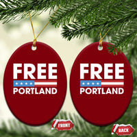 Free Portland Patriotic Ceramic Ornament Bold Political Statement American Flag - Wonder Print Shop