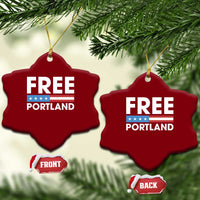 Free Portland Patriotic Ceramic Ornament Bold Political Statement American Flag - Wonder Print Shop