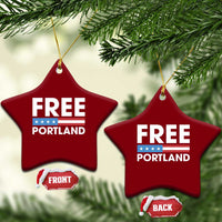 Free Portland Patriotic Ceramic Ornament Bold Political Statement American Flag - Wonder Print Shop