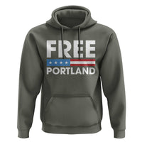 Free Portland Patriotic Hoodie Bold Political Statement American Flag - Wonder Print Shop
