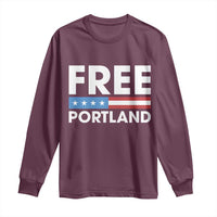 Free Portland Patriotic Long Sleeve Shirt Bold Political Statement American Flag - Wonder Print Shop