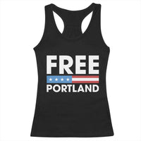 Free Portland Patriotic Racerback Tank Top Bold Political Statement American Flag - Wonder Print Shop