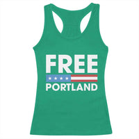 Free Portland Patriotic Racerback Tank Top Bold Political Statement American Flag - Wonder Print Shop