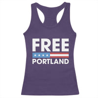 Free Portland Patriotic Racerback Tank Top Bold Political Statement American Flag - Wonder Print Shop
