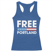 Free Portland Patriotic Racerback Tank Top Bold Political Statement American Flag - Wonder Print Shop