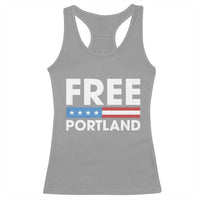 Free Portland Patriotic Racerback Tank Top Bold Political Statement American Flag - Wonder Print Shop