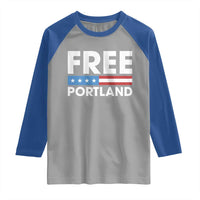 Free Portland Patriotic Raglan Shirt Bold Political Statement American Flag - Wonder Print Shop